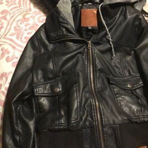Black leather jacket